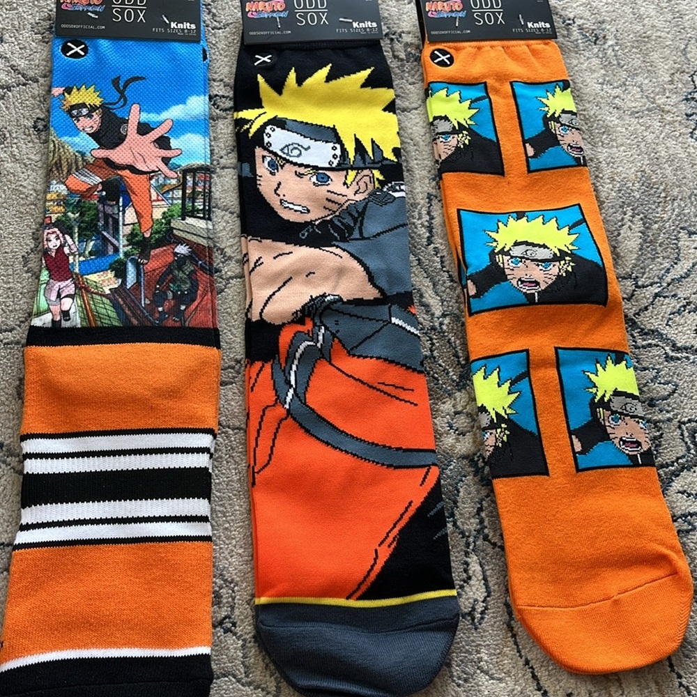 Naruto Odd Sox / Set of three / NWT